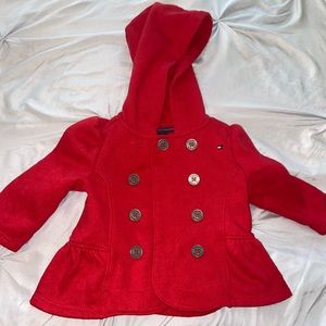 6-9 months Tommy Hilfiger red winter jacket